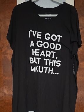 NWT SIZE 3 Torrid Black Graphic Sarcasm Vintage Tee